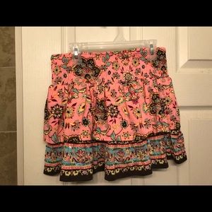 Orange multi color skort
